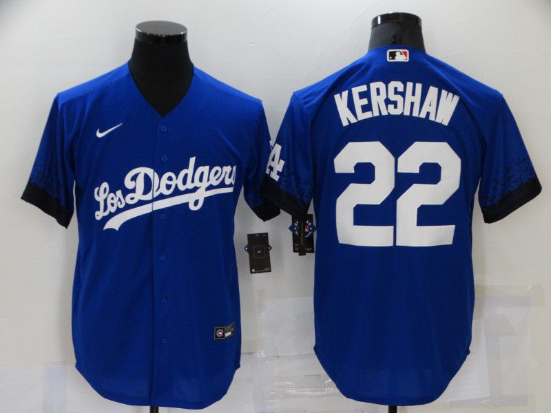 Men Los Angeles Dodgers #22 Kershaw Blue City Edition Game Nike 2021 MLB Jersey->los angeles dodgers->MLB Jersey